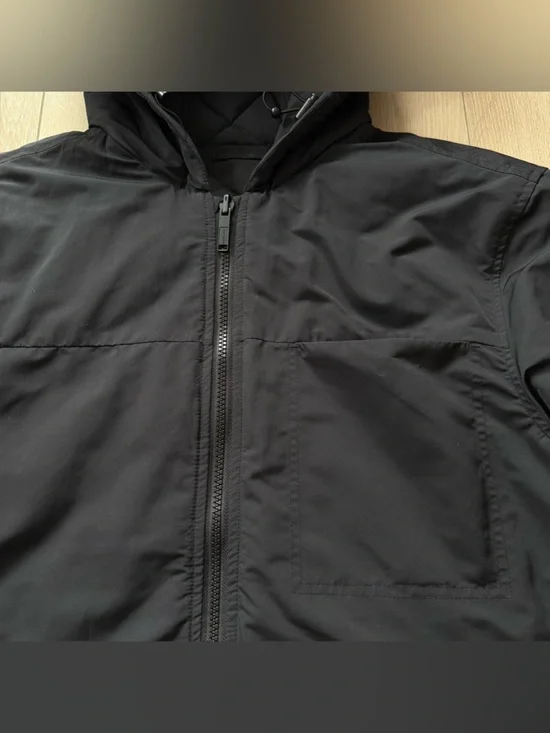 Frank & Oak Men's Skyline Reversible Hooded Quilted Black Puffer Jacket - Picture 7 of 16